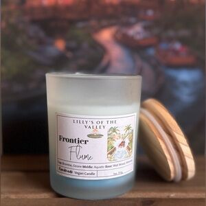 Hand-Poured Frontier Flume Coconut Apricot Soy Wax Candle